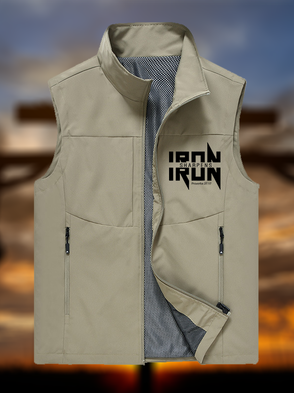 IRON SHARPENS IRON Proverbs 27:17 Jesus God Christian Outdoor Quick-dry Vest
