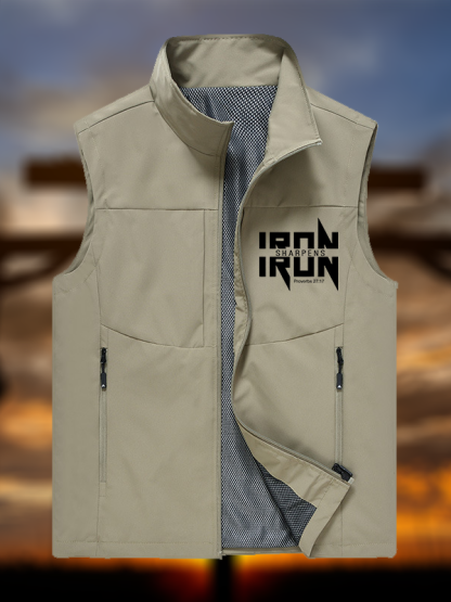 IRON SHARPENS IRON Proverbs 27:17 Jesus God Christian Outdoor Quick-dry Vest