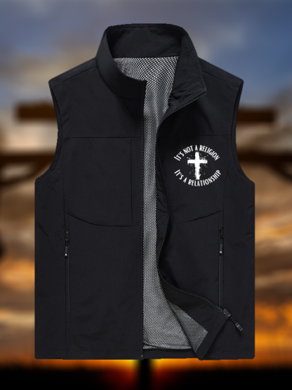 It's Not A Religion It's A Relationship Jesus God Christian Outdoor Quick-dry Vest