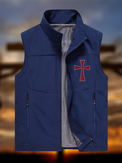 Knights Templar Crusader Cross Jesus God Christian Outdoor Quick-dry Vest