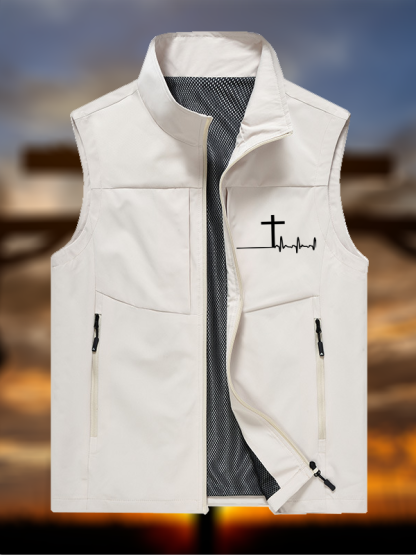 ECG Cross Jesus God Christian Outdoor Quick-dry Vest