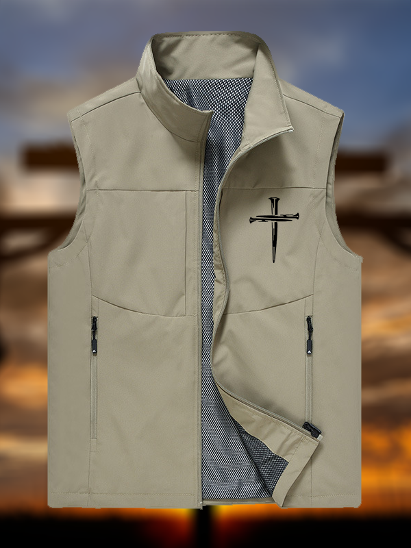 Cross Printed Outdoor Quick-dry Vest