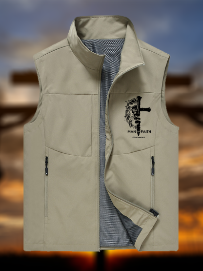 Man of Faith Jesus God Christian Outdoor Quick-dry Vest