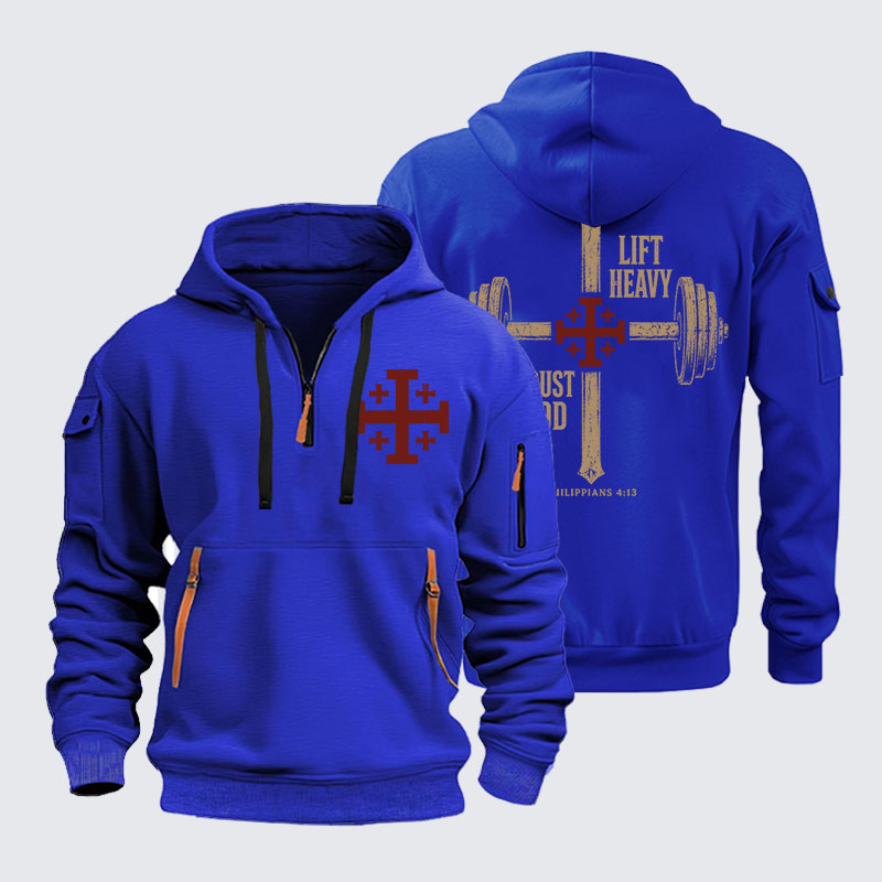 Zipper Hoodies - Lift Heavy Trust God