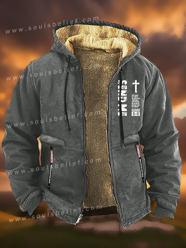 Send Me Isaiah 6:8 Jesus God Christian Zipper Hooded Jacket