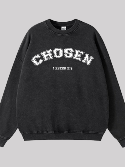 Chosen Jesus God Christian Washed Sweatshirt