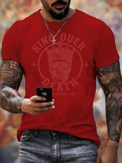 King Over Death Jesus God Christian Cotton T-Shirt