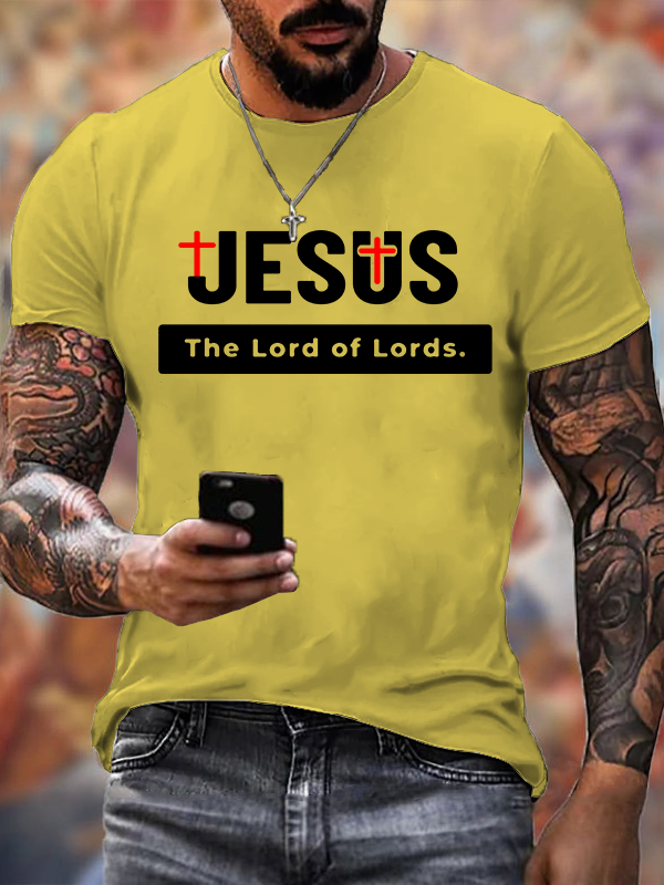 Jesus The Lord of Lords Jesus God Christian Cotton T-Shirt