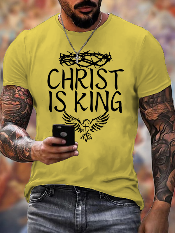 Christ Is King Jesus God Christian Cotton T-Shirt