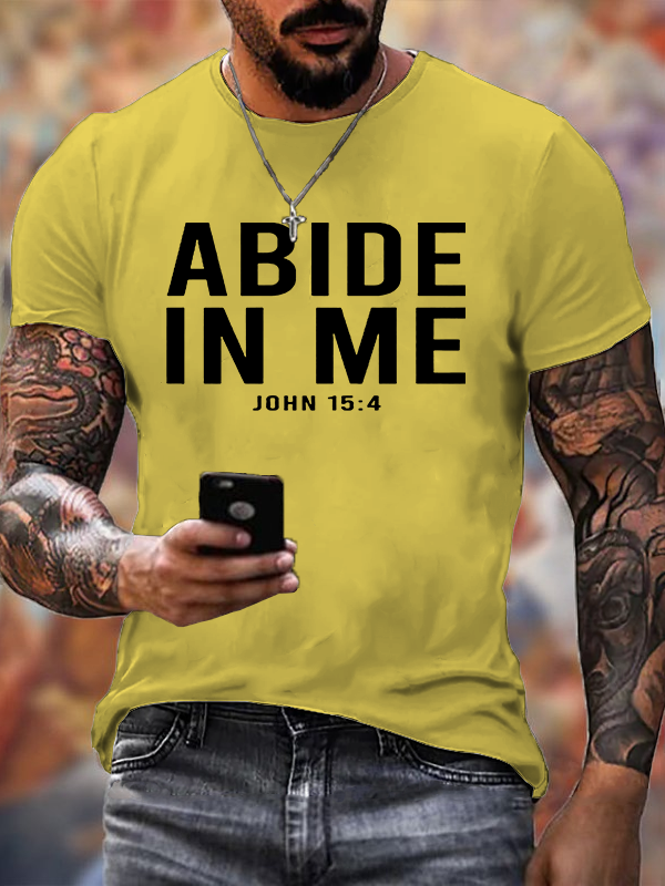 Abide in Me Jesus God Christian Cotton T-Shirt