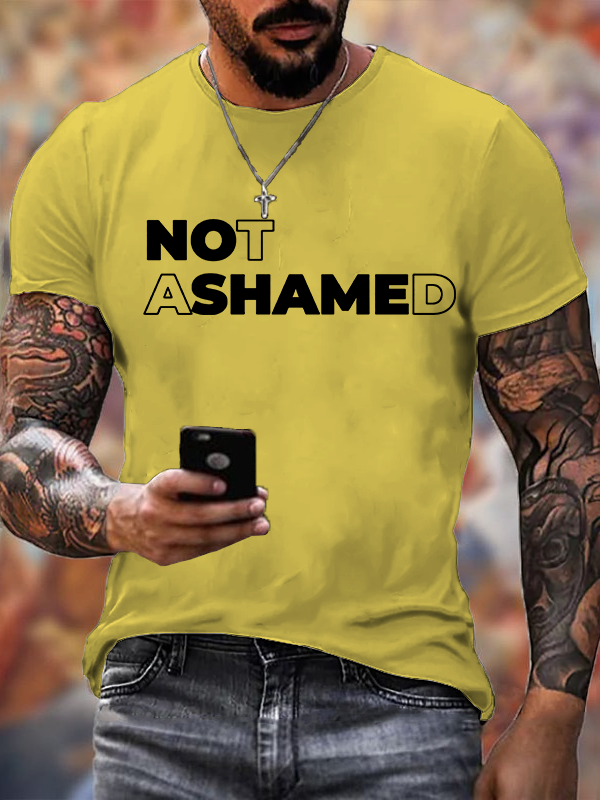 Not Ashamed Jesus God Christian Cotton T-Shirt