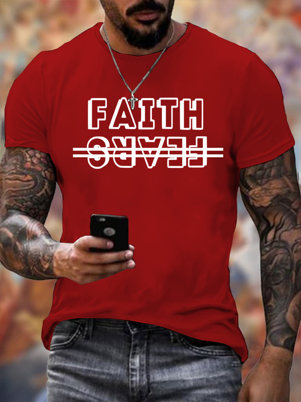 Faith Over Fears Jesus God Christian Cotton T-Shirt