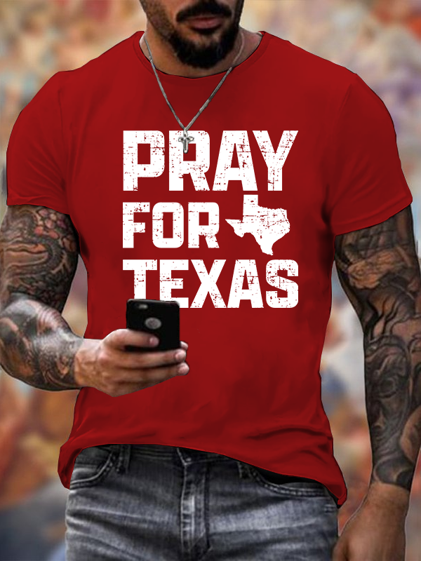Pray For Texas Jesus God Christian Cotton T-Shirt