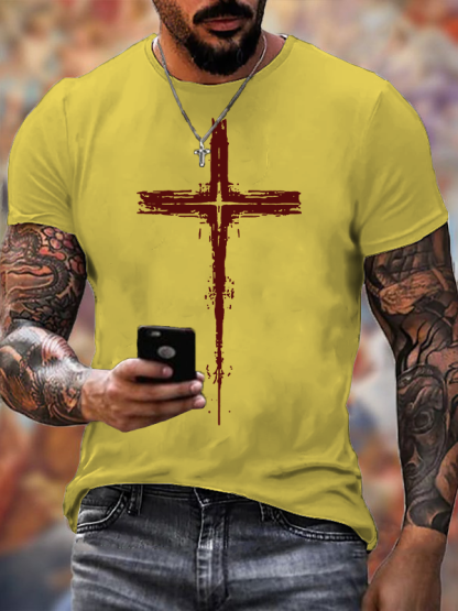 Light of Cross Jesus God Christian Cotton T-Shirt
