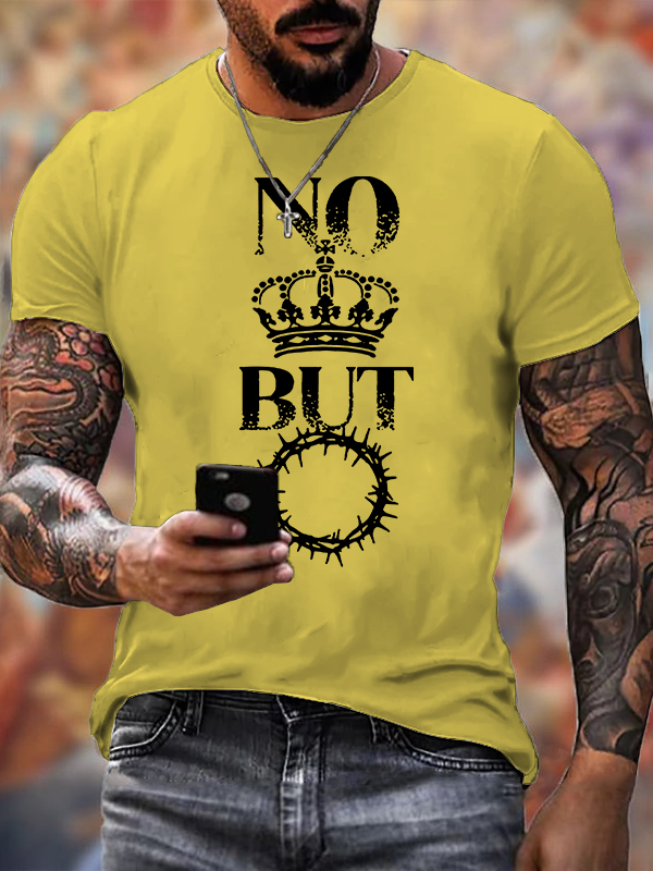 No King But Christ Jesus God Christian Cotton T-Shirt