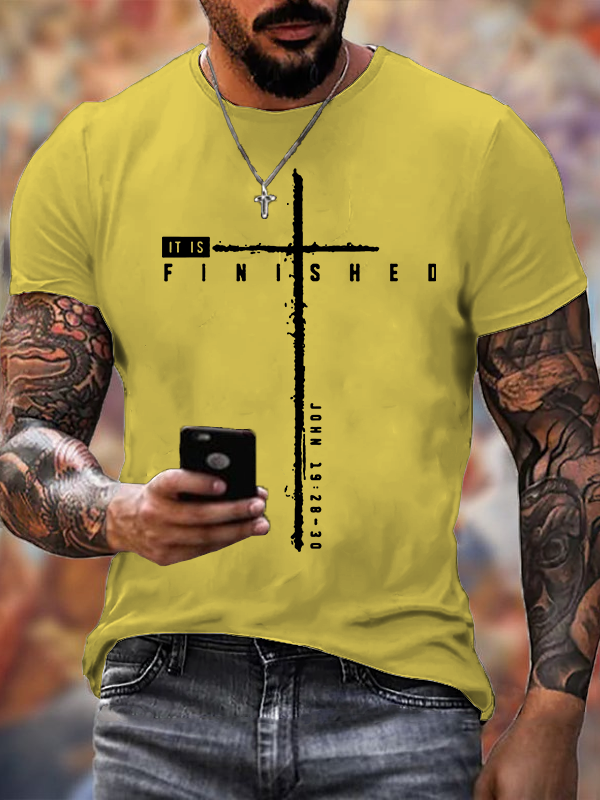 It Is Finished Jesus God Christian Cotton T-Shirt