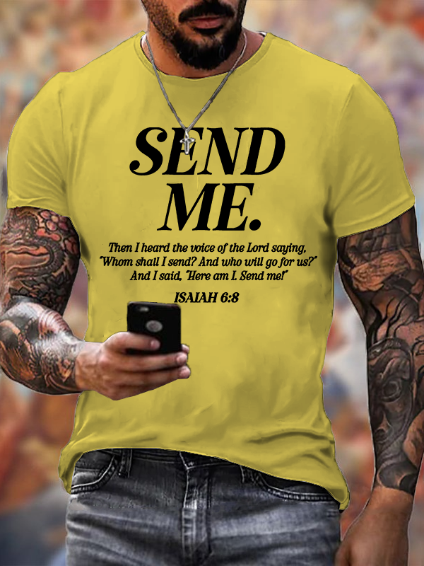 Send Me Isaiah 6:8 Jesus God Christian Cotton T-Shirt