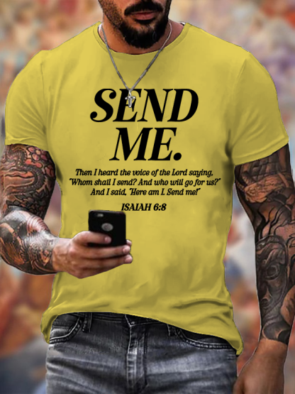 Send Me Isaiah 6:8 Jesus God Christian Cotton T-Shirt