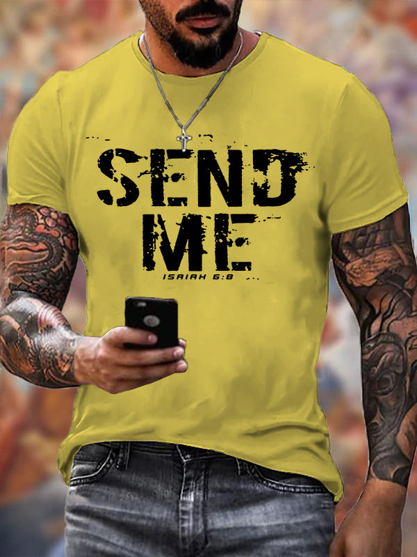Send Me Isaiah 6:8  Jesus God Christian Cotton T-Shirt