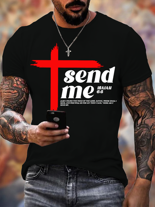 Send Me Isaiah 6:8 Jesus God Christian Cotton T-Shirt