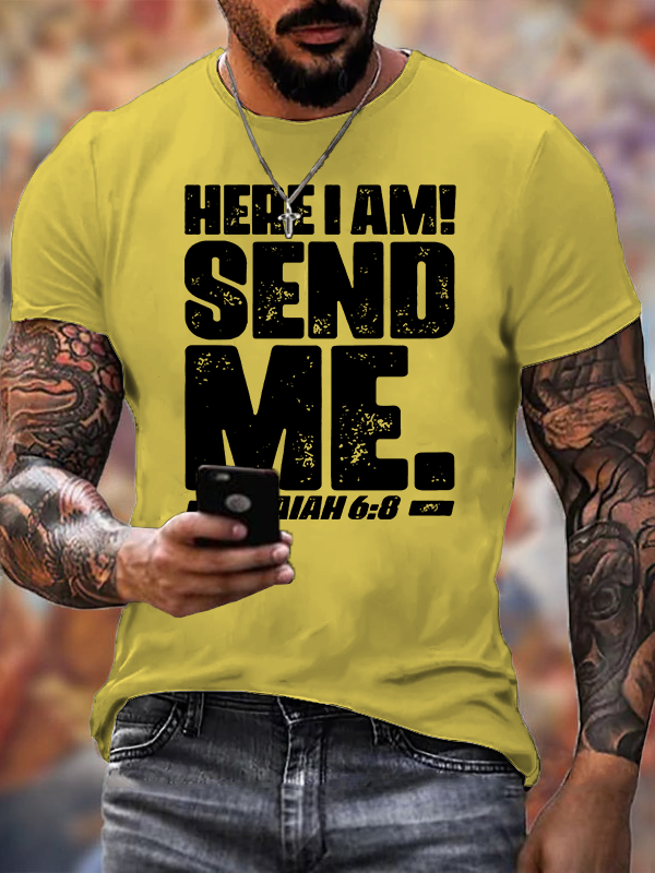 Send Me Isaiah 6:8 Jesus God Christian Cotton T-Shirt