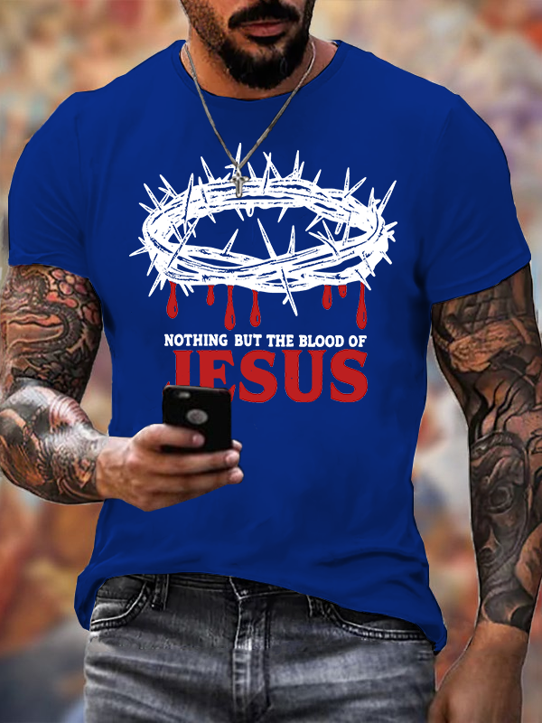 Blood Of Jesus Jesus God Christian Cotton T-Shirt