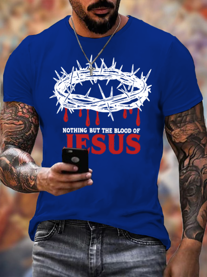 Blood Of Jesus Jesus God Christian Cotton T-Shirt