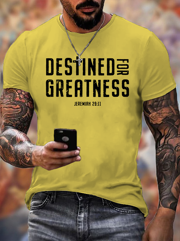 Destined for Greatness Cross Jesus God Christian Cotton T-Shirt