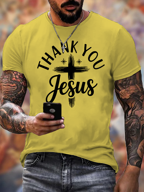 Thank you Jesus faith  Jesus God Christian Cotton T-Shirt
