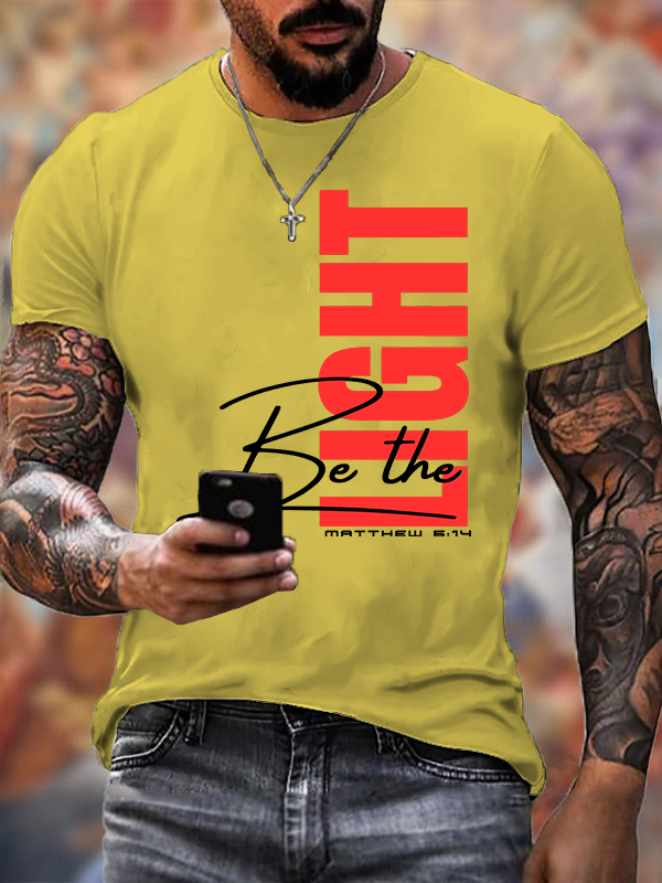 Be The Light Jesus God Christian Cotton T-Shirt