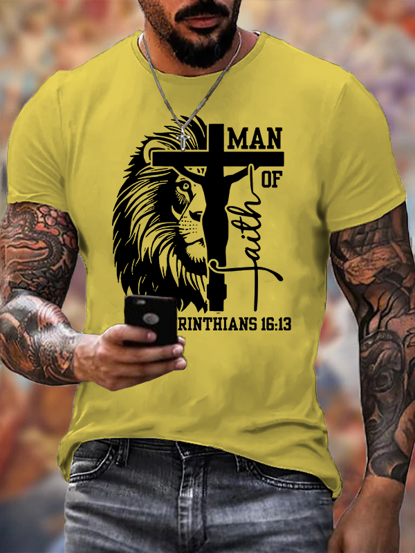 Man of God Jesus God Christian Cotton T-Shirt