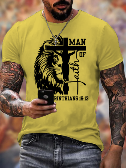 Man of God Jesus God Christian Cotton T-Shirt