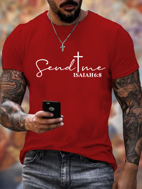 Send Me Isaiah 6:8 Jesus God Christian Cotton T-Shirt