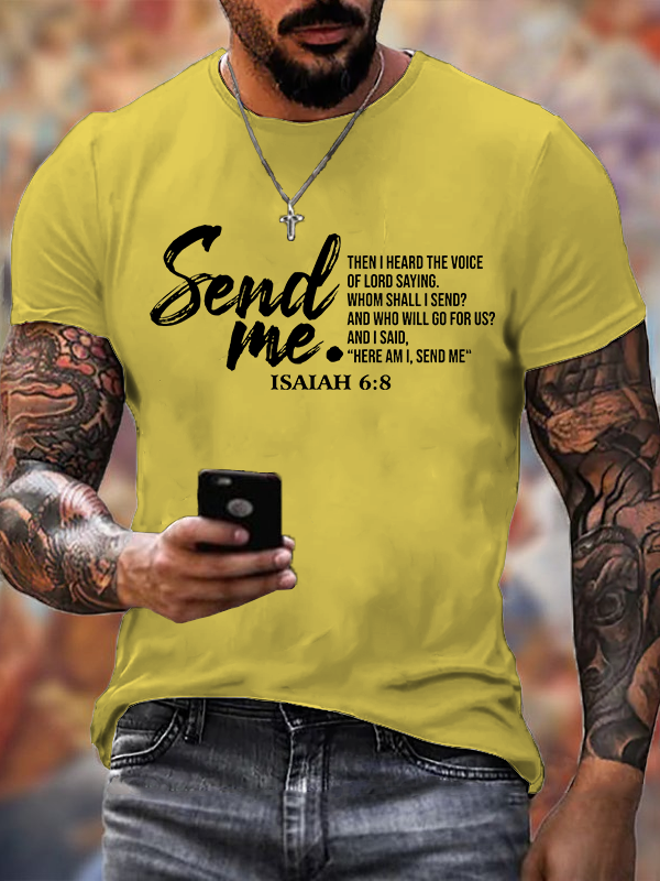 Send Me Isaiah 6:8 Jesus God Christian Cotton T-Shirt