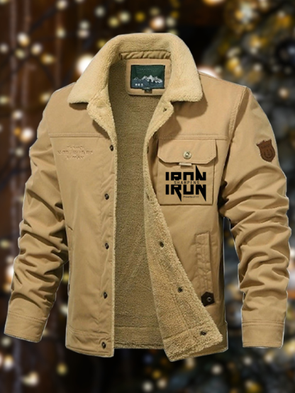 Men's  IRON SHARPENS IRON Proverbs 27:17 Casual Fleece-Lined Jacket