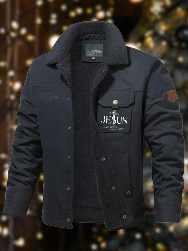 Men's Jesus The Way The Truth The Life  Casual Fleece-Lined Jacket