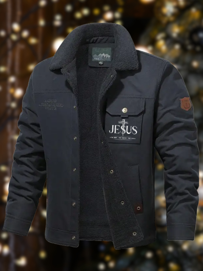 Men's Jesus The Way The Truth The Life  Casual Fleece-Lined Jacket