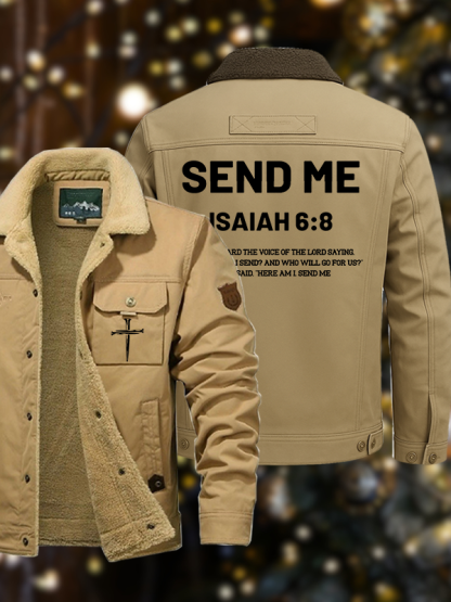 Men's SEND ME Casual Fleece-Lined Jacket