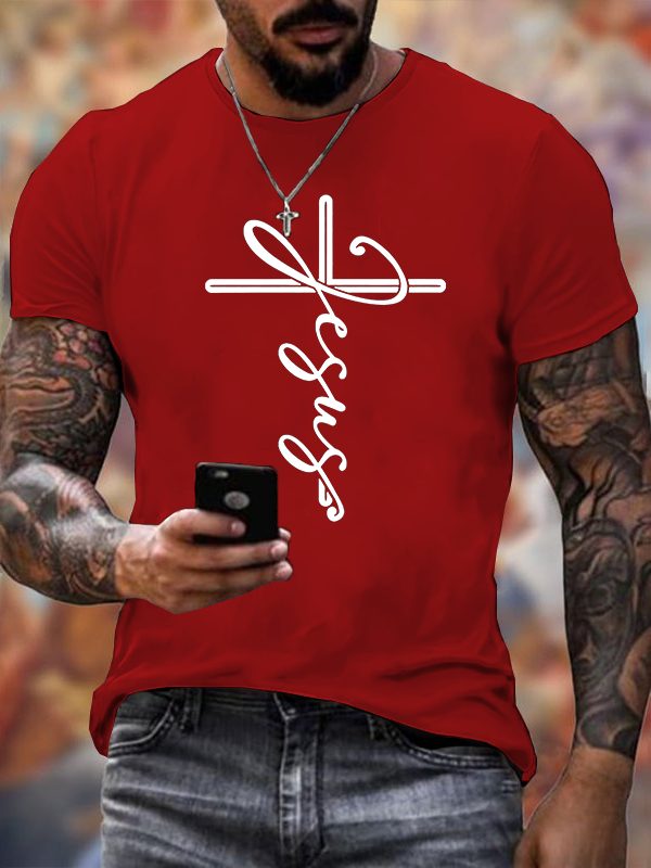 Jesus Cross Jesus God Christian Cotton T-Shirt