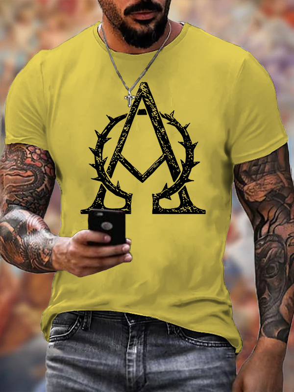 Alpha and Omega Jesus God Christian Cotton T-Shirt