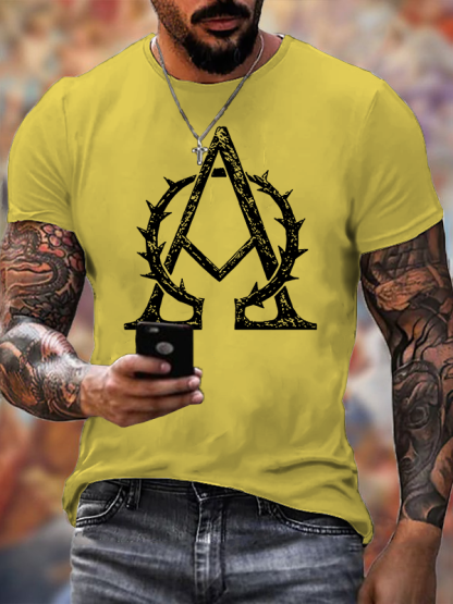 Alpha and Omega Jesus God Christian Cotton T-Shirt