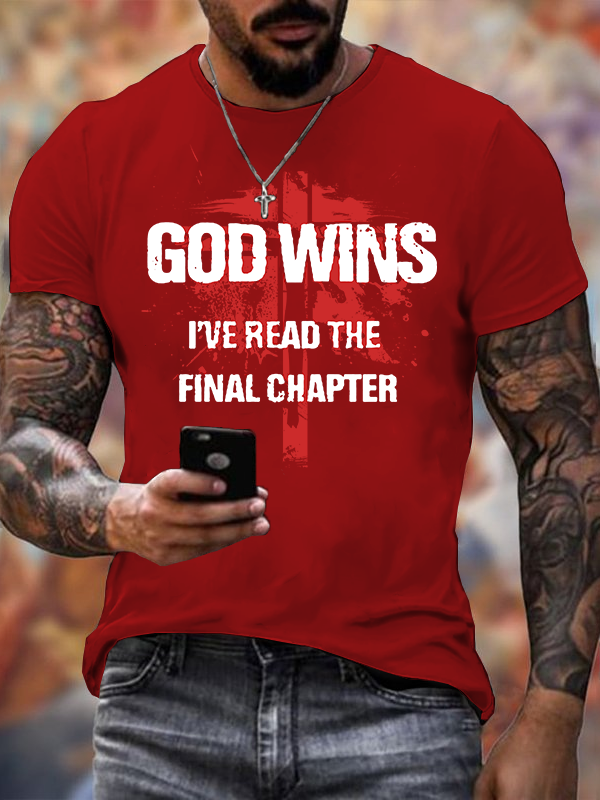 God Wins Jesus God Christian Cotton T-Shirt