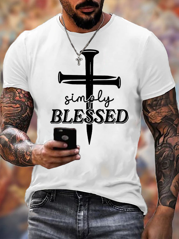 Simply Blessed Jesus God Christian Cotton T-Shirt