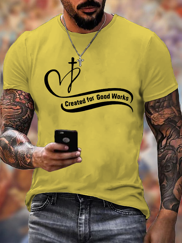 Created for Good Works Jesus God Christian Cotton T-Shirt