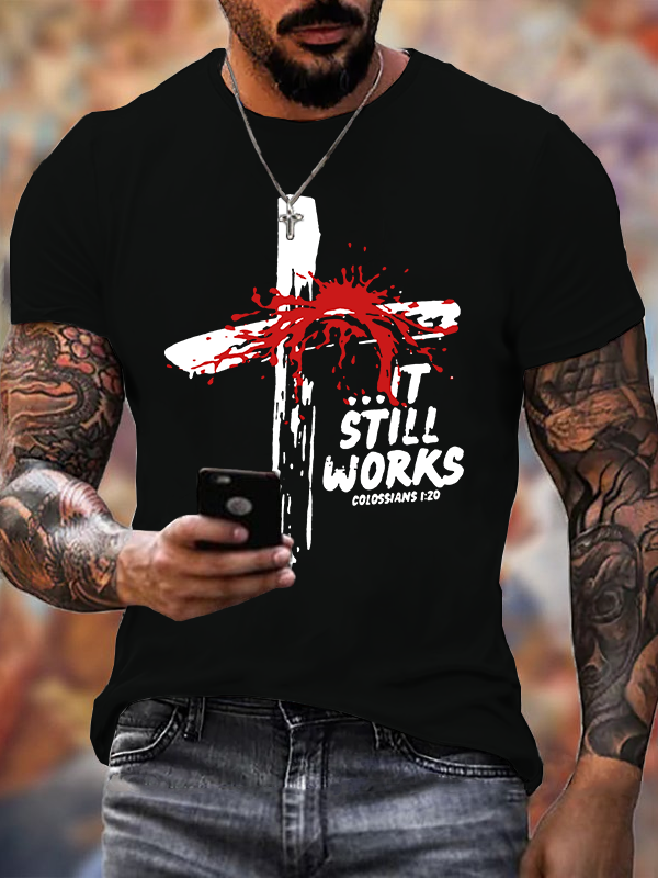 Man Of God Husband Dad Jesus God Christian Cotton T-Shirt