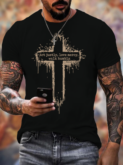 Micah 6:8  Jesus God Christian Cotton T-Shirt
