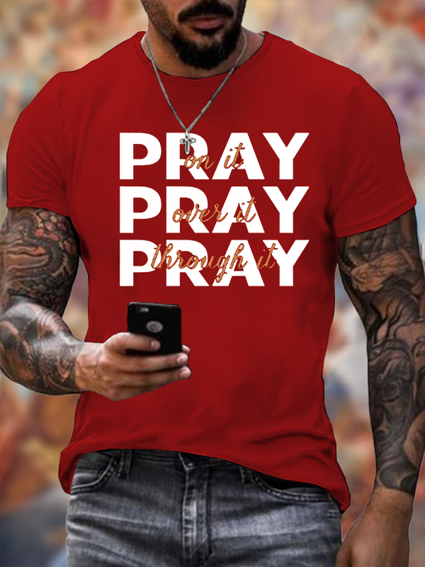 Pray Jesus God Christian Cotton T-Shirt