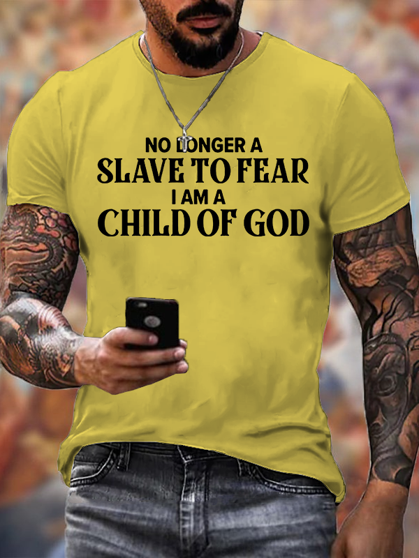 No Longer A Slave To Fear Jesus God Christian Cotton T-Shirt