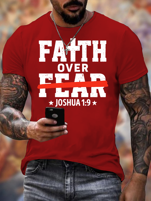 Man Of God Husband Dad Jesus God Christian Cotton T-Shirt