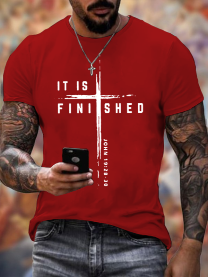 It Is Finished Jesus God Christian Cotton T-Shirt